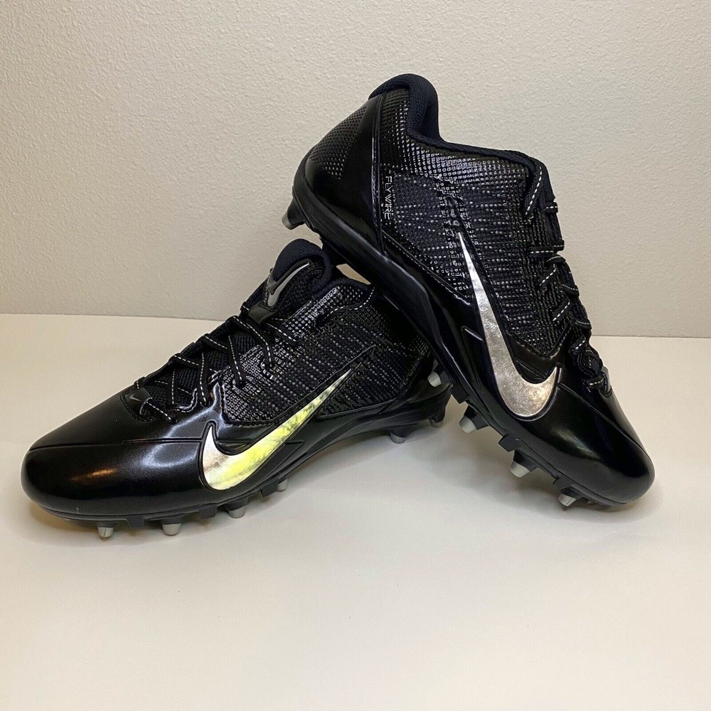 Nike Alpha Pro TD Low Mens Football Cleats 579545-002 Black Silver 13.5 & 16
